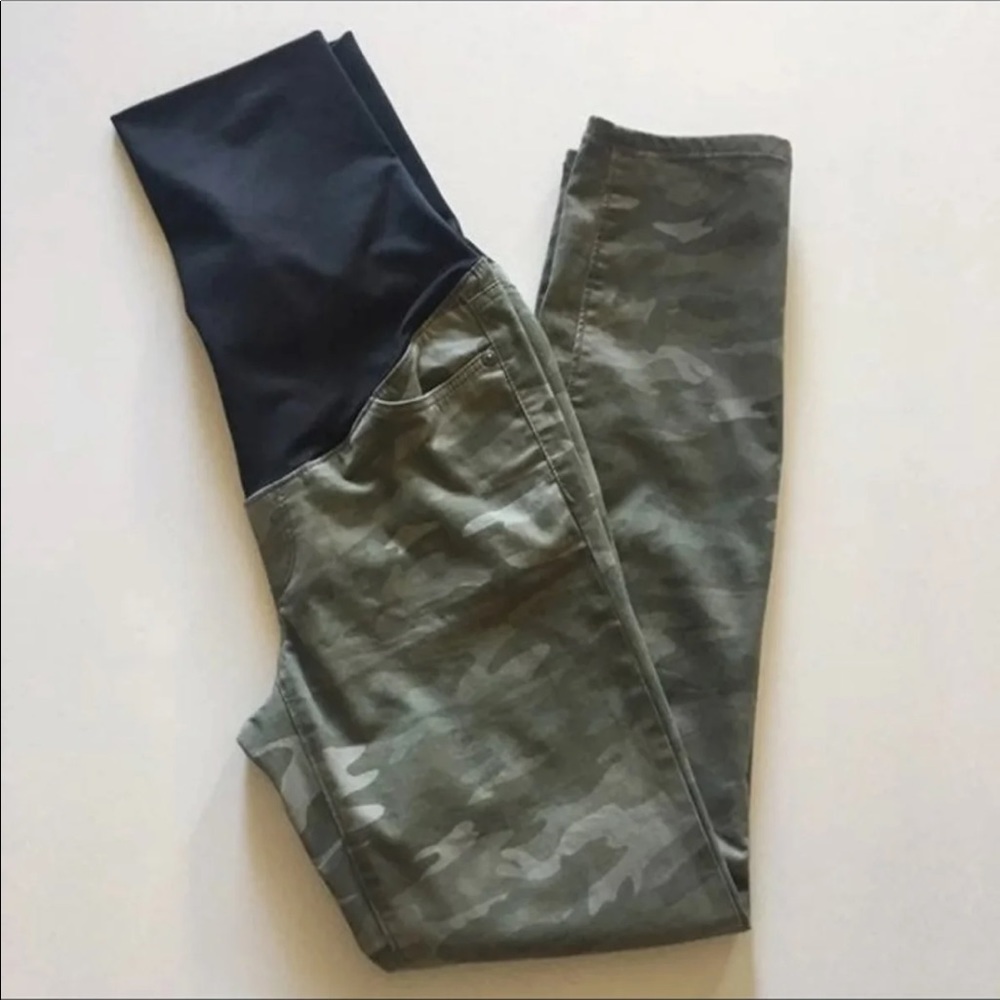 Maternity pants military print elastic band